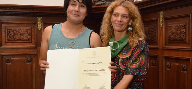 Reconocieron con un Diploma de Honor a Samantha Aguirre